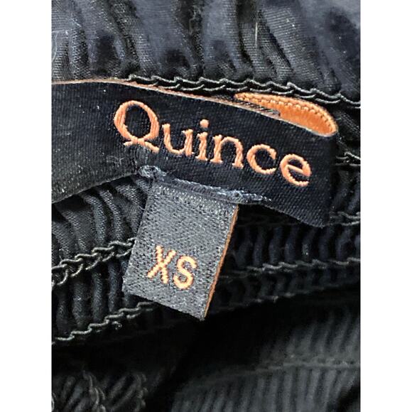 Quince Black Ruffle Smocked Square Neck Tiered Sleeveless A Line Midi Dress XS - Picture 4 of 5